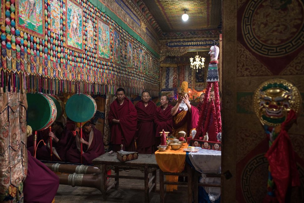 Cham dance in Sengshong Gaden Phuntsok Choeling Monastery, Rebgong, Qinghai