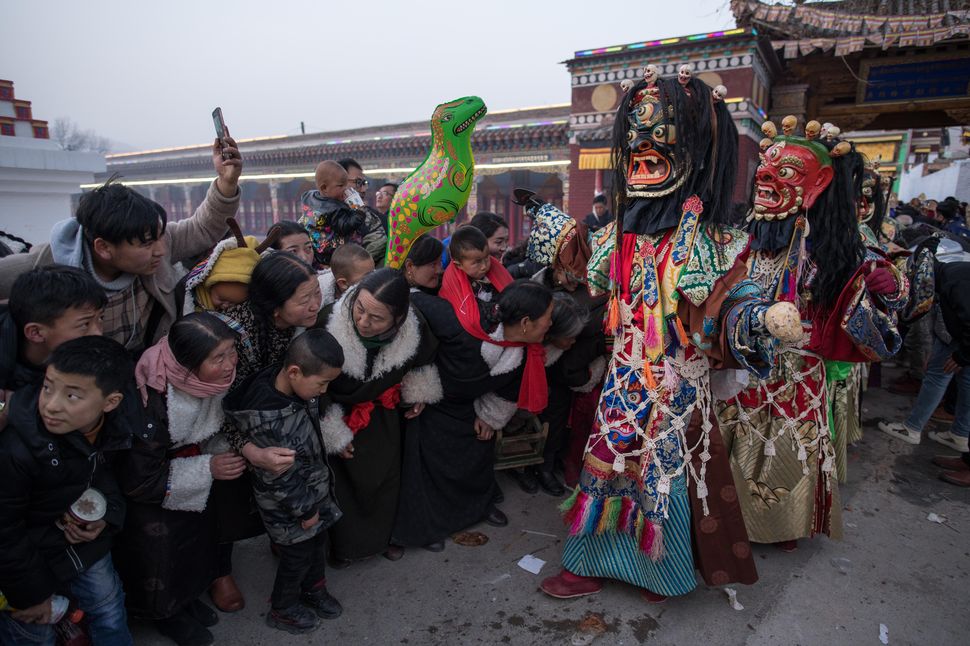 Cham dance in Sengshong Gaden Phuntsok Choeling Monastery, Rebgong, Qinghai