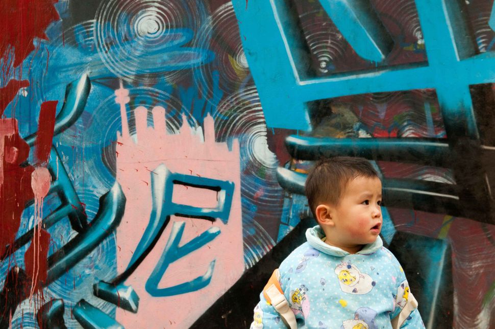 Child and graffiti