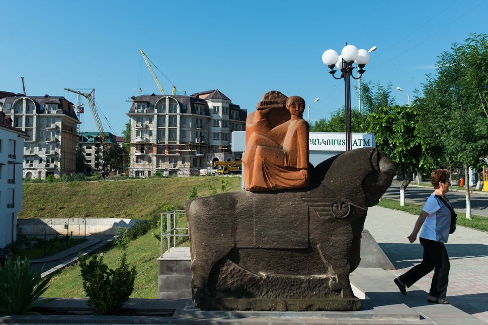 New building complexes line up the streets of Stepanakert