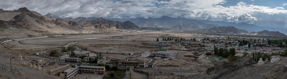 Leh airport and city view from Spituk monastery