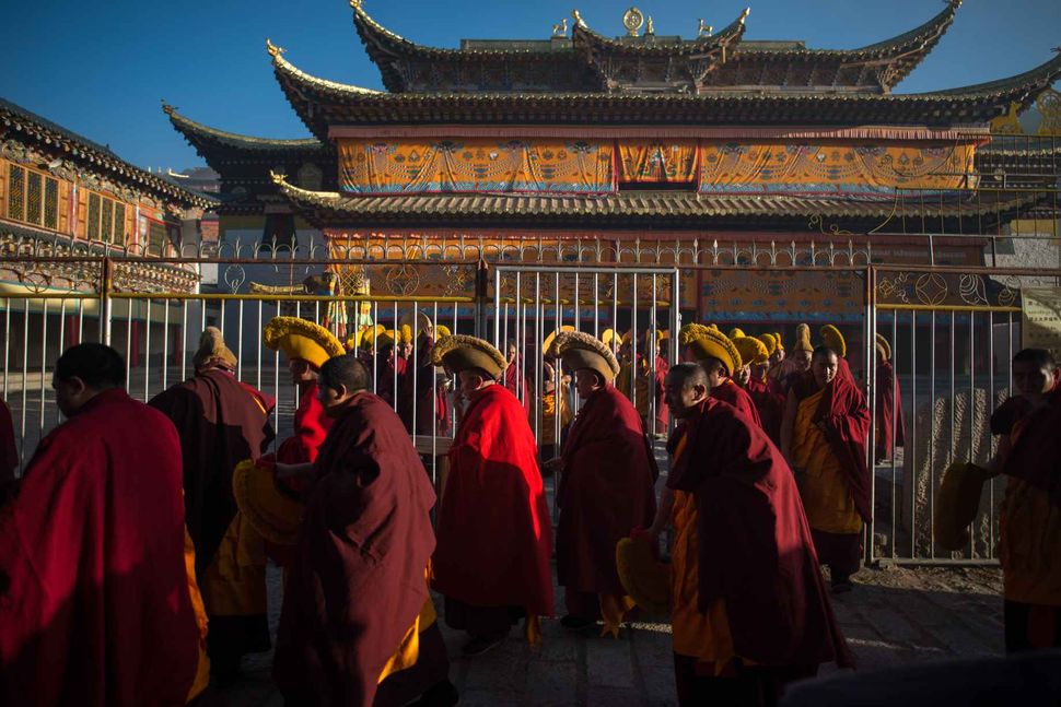 Monlam - Tibetan New Year 2018; Display of the thangka at Langmusi, Gansu, China